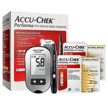 ACCU CHEK Преносим портативен HD-дисплей на нивото на глюкоза в кръвта в реално време с тестовата хартия