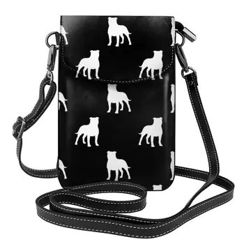 Чанта през рамо с Силует стаффордширского бик, Обемни Ретро, Дамски Чанти, Кожена Пътна Дамска Чанта