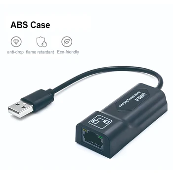 100 Mbps Кабелна USB Ethernet Адаптер USB 2.0, RJ-45 за преносими PC Мрежова карта USB Lan